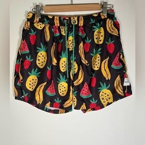Skwosh Fruit Salad 2.0 black swim shorts green tie sz XL mesh-lined Australian